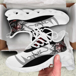 Jesus Faith Running Sneakers: Christian Best Black White Shoes for Men and Women