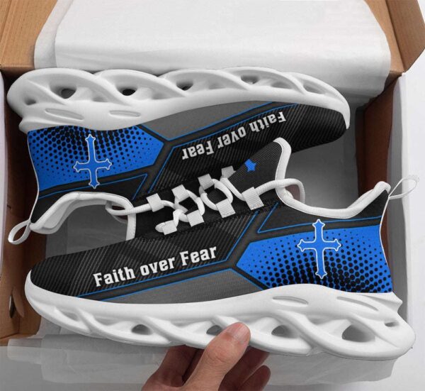 Jesus Faith Over Fear Running Sneakers – Men s and Women s Max Soul Shoes