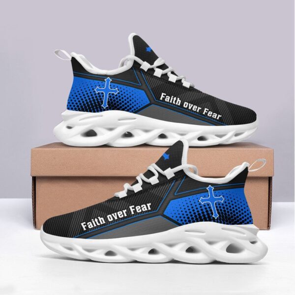 Jesus Faith Over Fear Running Sneakers – Men s and Women s Max Soul Shoes