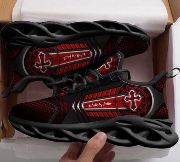 Jesus Cross Walk By Faith Running Sneakers – Best Christian Fashion Shoes for Men and Women