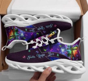 Faith-Inspired Purple Running Sneakers for Men & Women - Jesus Fashion Shoes