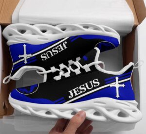 Jesus Blue Running Sneakers: Christian Best Fashion Shoes for Men and Women