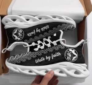 Jesus Black Walk By Faith Sneakers: Best Christian Running Shoes for Men and Women
