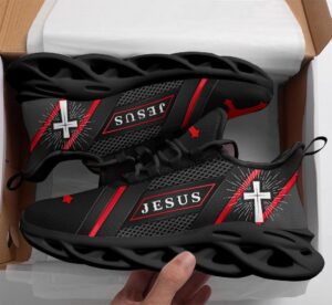 Christian Red Black Jesus Running Sneakers for Men and Women - Max Soul Fashion Shoes 1