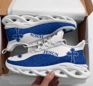 Jesus Fashion Blue White Running Shoes for Men and Women - Christian Best Max Soul Sneakers