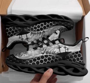 Christian Jesus Running Sneakers: Black Max Soul Shoes for Men & Women 1