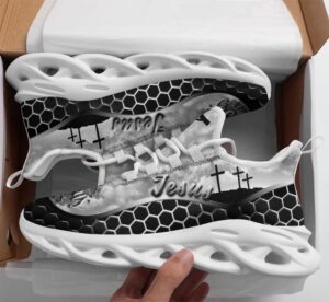 Christian Jesus Running Sneakers: Black Max Soul Shoes for Men & Women