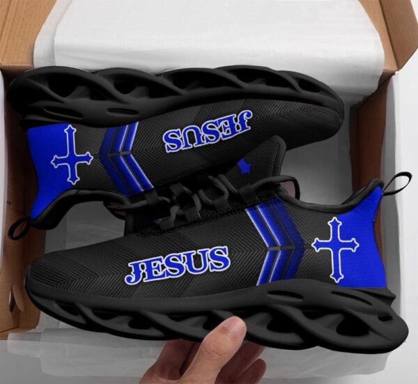 Jesus Fashion Blue Art Max Soul Running Sneakers for Men and Women – Christian Best Shoes