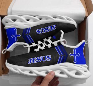 Jesus Fashion Blue Art Max Soul Running Sneakers for Men and Women - Christian Best Shoes