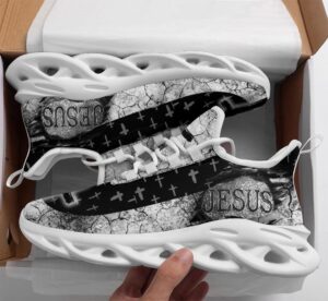 Christian Jesus Running Sneakers: Black Art Max Soul Fashion Shoes for Men and Women