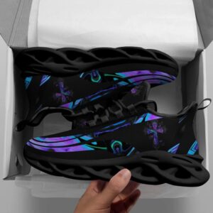 Christian Best Running Shoes: Jesus Black Max Soul Sneakers for Men and Women - Jesus Fashion Shoes