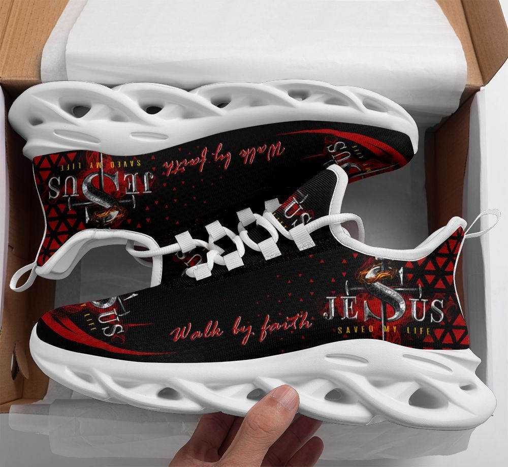 Jesus Walk By Faith Running Shoes: Red Christ Sneakers for Men & Women Jesus Walk By Faith Running Shoes: Red Christ Sneakers for Men & Women