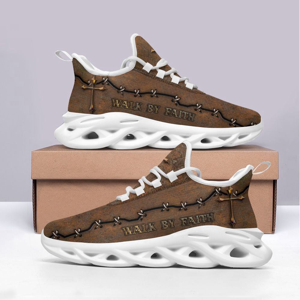 Jesus Walk By Faith Brown Running Sneakers – Christian Max Soul Shoes for Men and Women Jesus Walk By Faith Brown Running Sneakers – Christian Max Soul Shoes for Men and Women