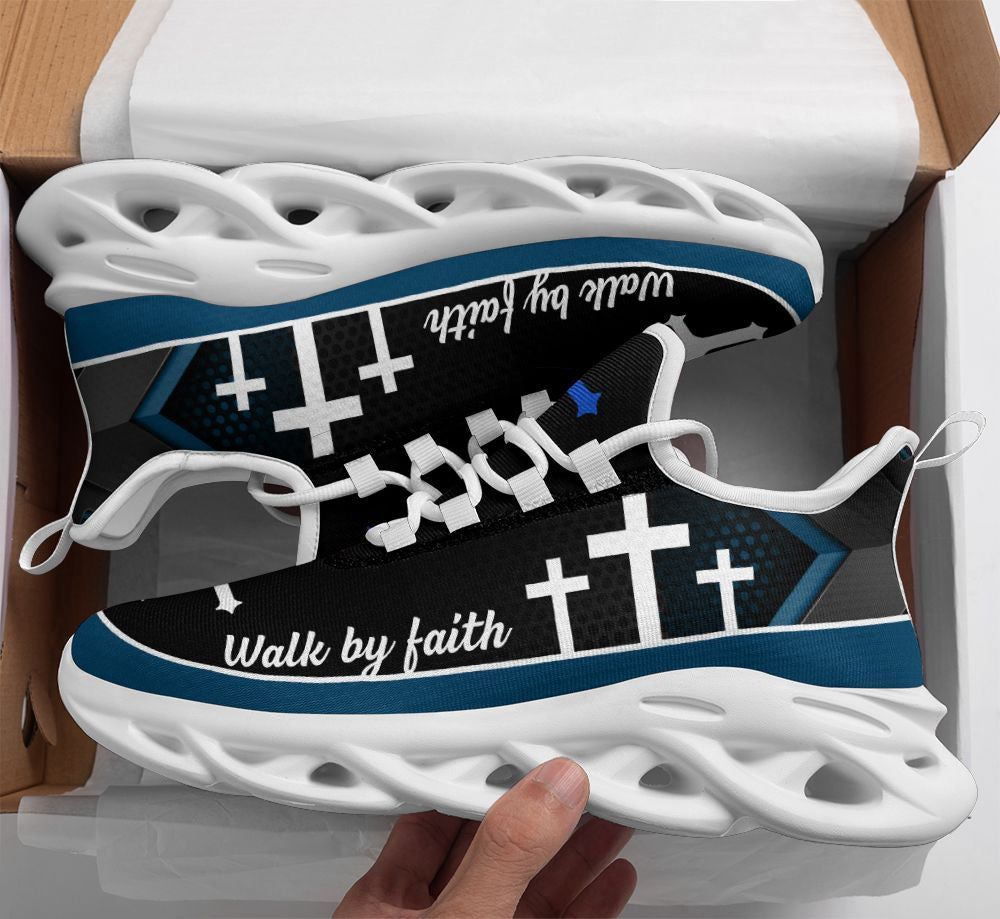 Jesus Walk By Faith Running Sneakers – Christ Blue Max Soul Shoes for Men and Women – Christian Best Fashion Shoes Jesus Walk By Faith Running Sneakers – Christ Blue Max Soul Shoes for Men and Women – Christian Best Fashion Shoes