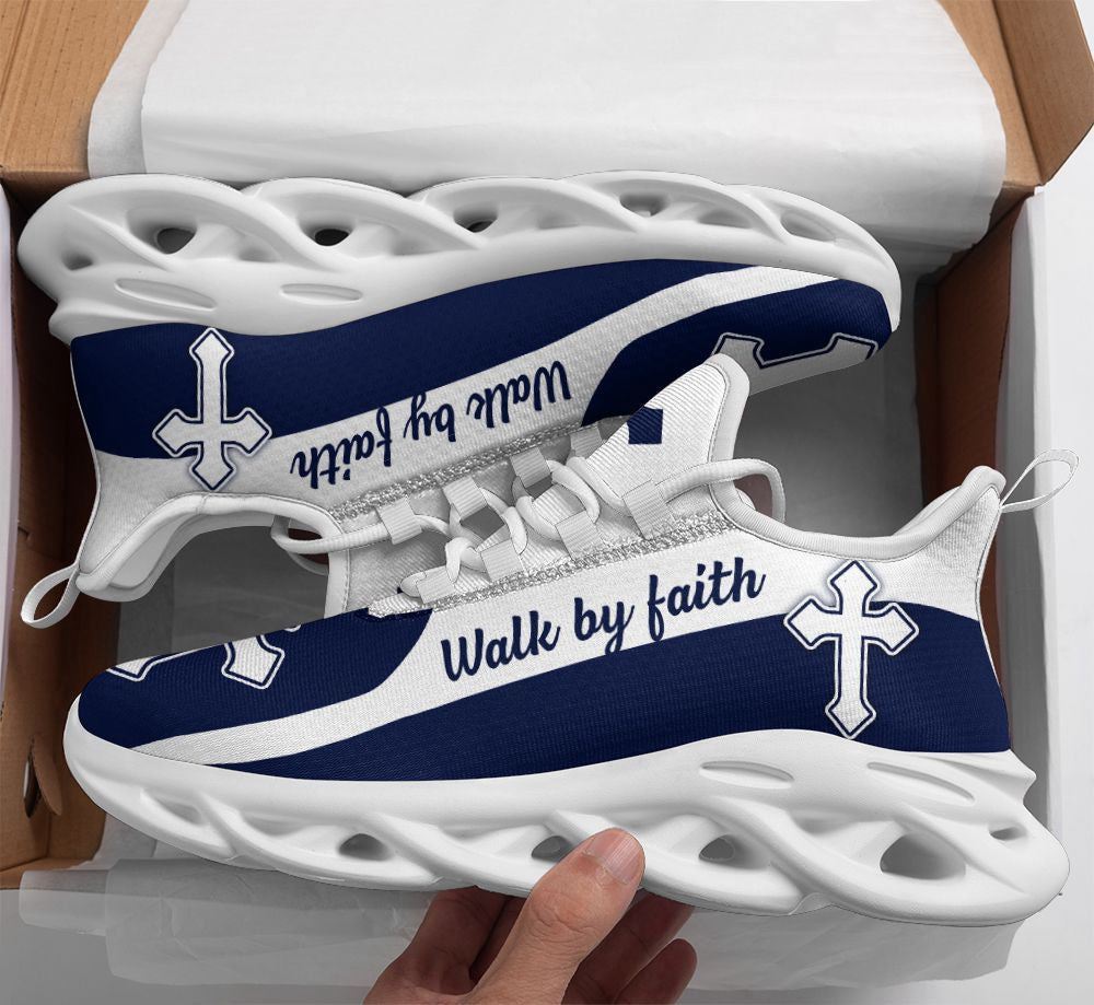 Jesus Walk By Faith Blue Running Christ Sneakers – Best Christian Fashion Shoes for Men and Women Jesus Walk By Faith Blue Running Christ Sneakers – Best Christian Fashion Shoes for Men and Women