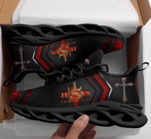 Jesus Fashion Running Shoes - Black Red Max Soul Sneakers for Men and Women 1