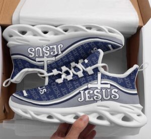 Jesus Fashion Running Shoes: Men and Women s White Blue Max Soul Sneakers