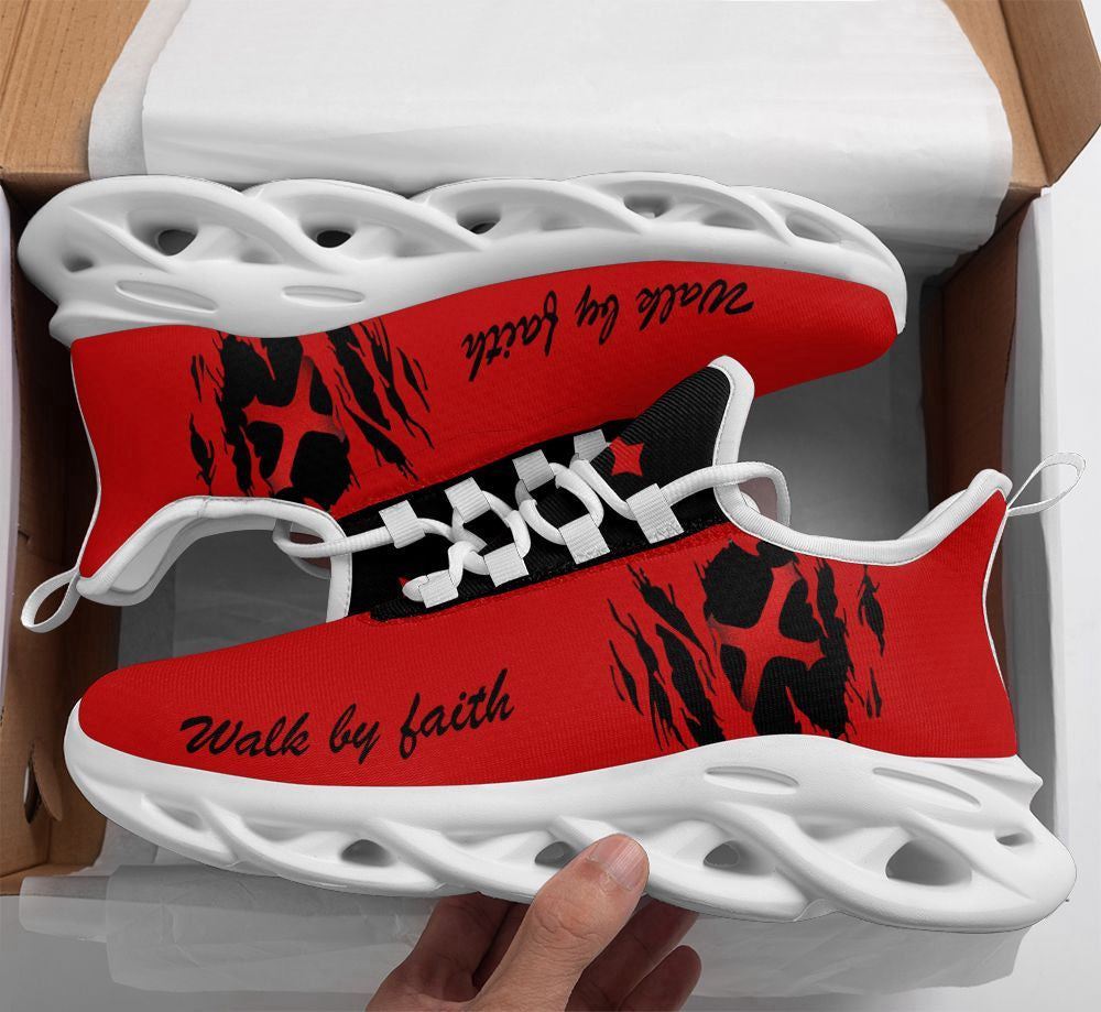 Red Jesus Walk By Faith Running Sneakers – Christian Best Shoes for Men and Women Red Jesus Walk By Faith Running Sneakers – Christian Best Shoes for Men and Women
