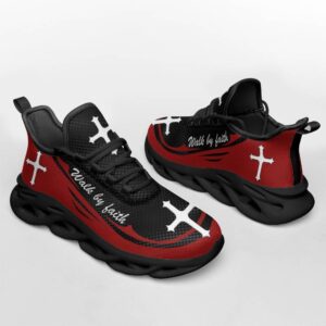 Red Jesus Walk By Faith Christ Sneakers - Christian Best Running Shoes for Men and Women 3