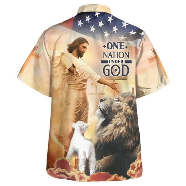 American Flag Jesus Open Arms Hawaiian Shirt for Men – Christian Gift