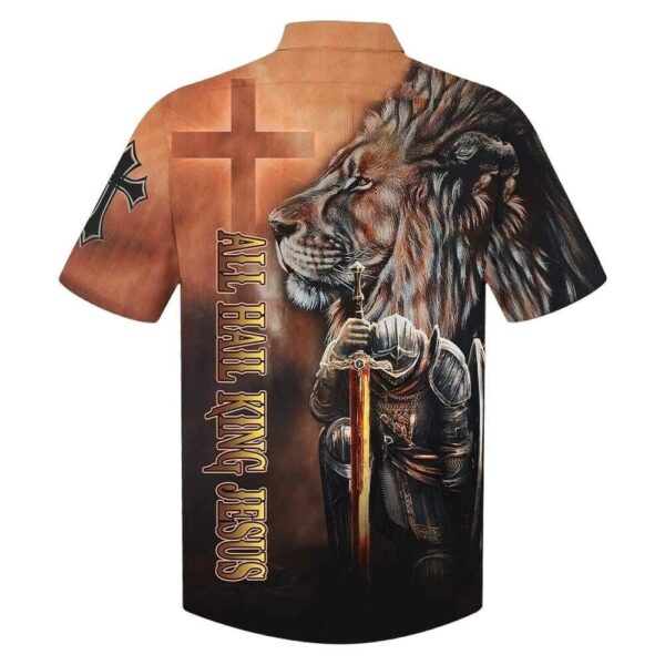 King Jesus Lion Armor Men s Christian Hawaiian Shirt – Gift for Christian