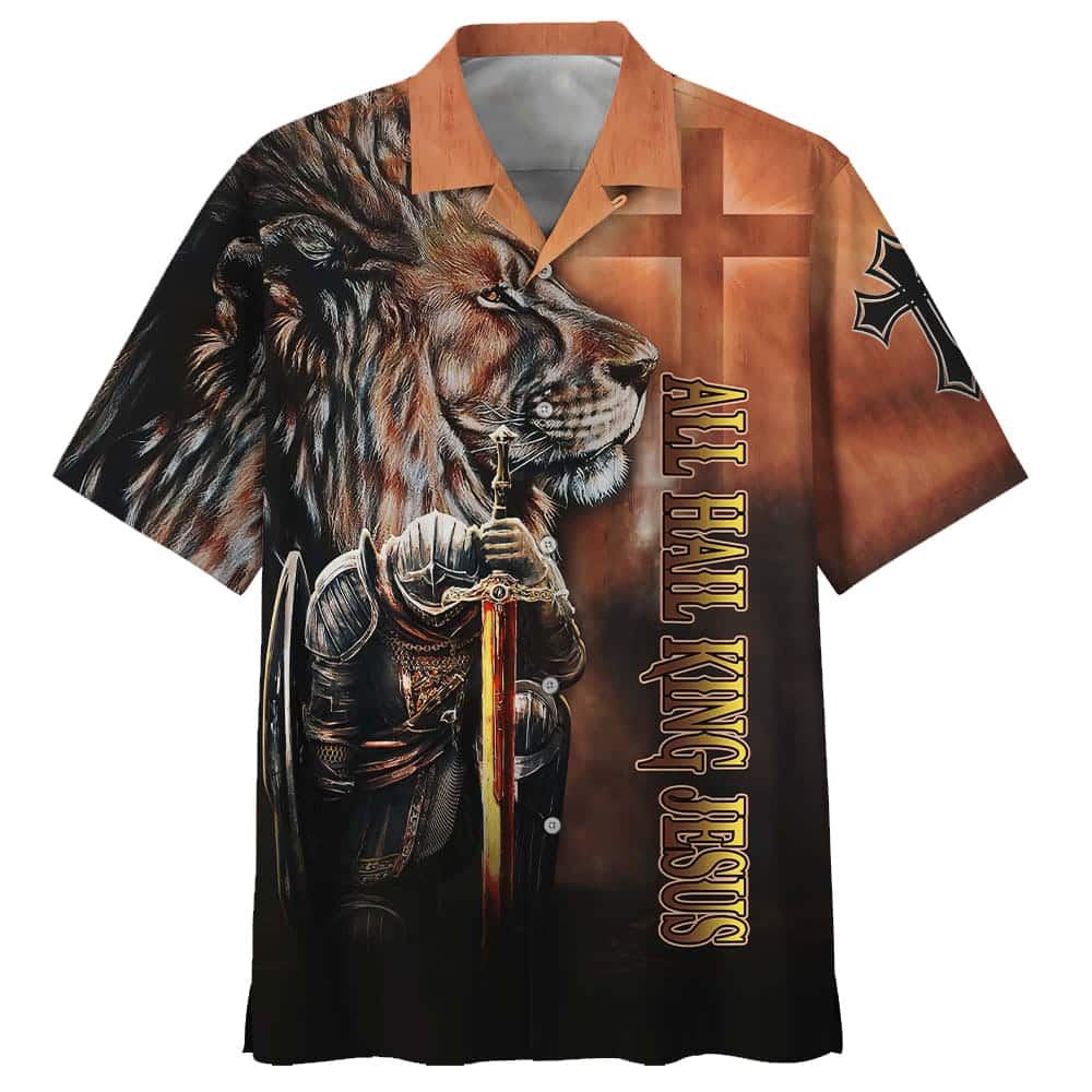 King Jesus Lion Armor Men s Christian Hawaiian Shirt – Gift for Christian King Jesus Lion Armor Men s Christian Hawaiian Shirt – Gift for Christian