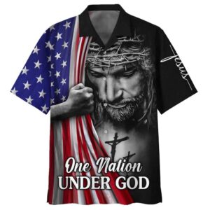 4th of July Jesus American Christian Faith US Flag Hawaiian Shirt - Religious Gift