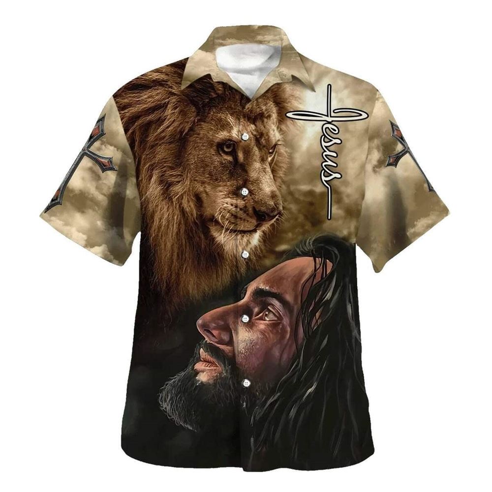 Christian Jesus Lion Hawaiian Shirt for Men – Faithful Gift for Christian Friends Christian Jesus Lion Hawaiian Shirt for Men – Faithful Gift for Christian Friends