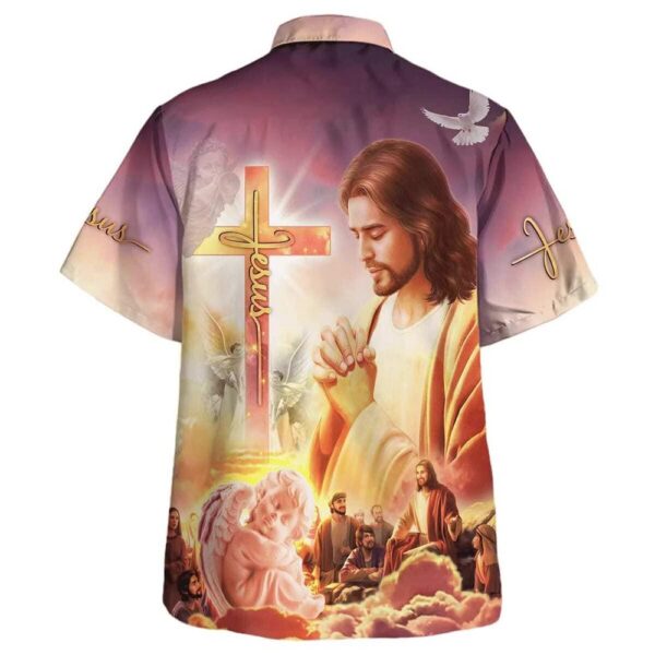 Christian Hawaiian Shirt: Christ Praying With Disciples – Gift for Men