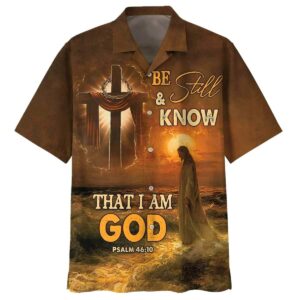Be Still And Know: Christian Hawaiian Shirt for Men with Bible Verse & Jesus Cross - Perfect Gift for Christians