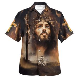 Men s Crucifixion Of Jesus Hawaiian Shirt: Christian Gift