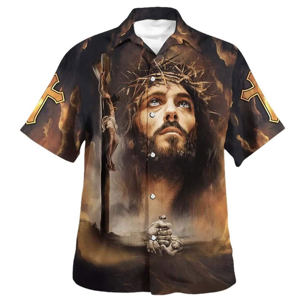 Men s Crucifixion Of Jesus Hawaiian Shirt: Christian Gift Men s Crucifixion Of Jesus Hawaiian Shirt: Christian Gift