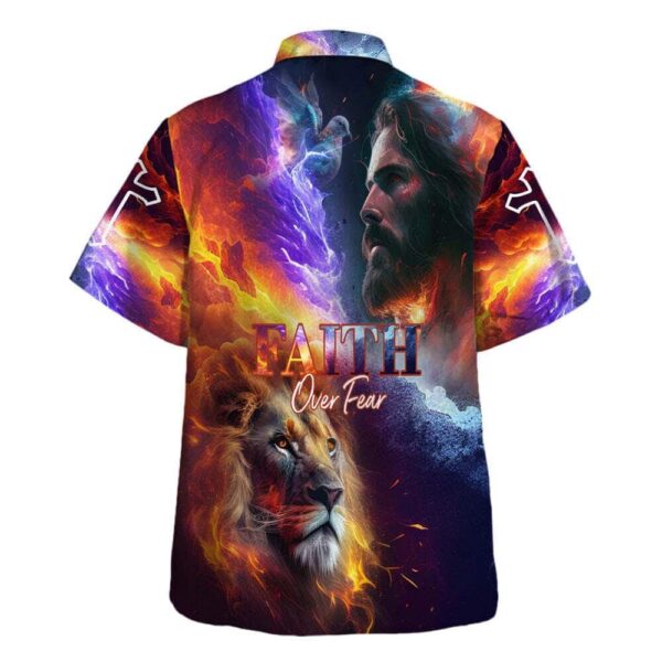 Faith Over Fear Lion of Judah Christian Hawaiian Shirt for Men – Gift for Christians