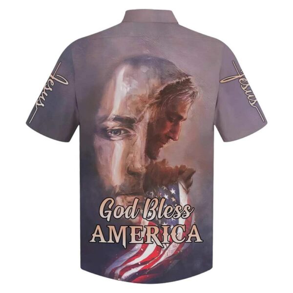 God Bless America Jesus Face Christian Hawaiian Shirt for Men – Perfect Gift for Christian Believers