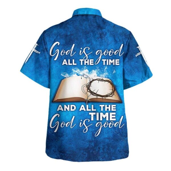 Men s Christian Hawaiian Shirt – God Is Good Crown Cross Bible Jesus Design