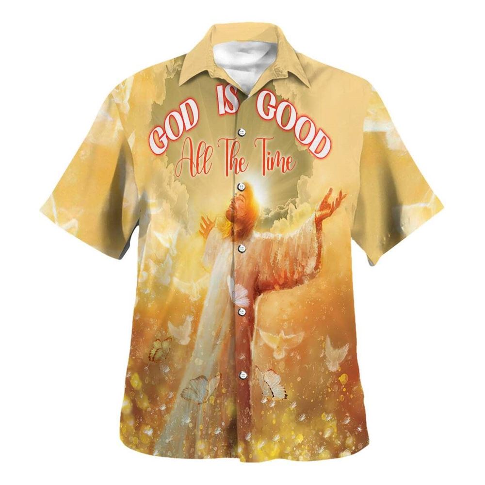 Men s God Is Good Hawaiian Shirt – Jesus Christ Open Arms – Christian Gift Men s God Is Good Hawaiian Shirt – Jesus Christ Open Arms – Christian Gift