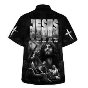 Christian Jesus Baby Born & Preached Child Hawaiian Shirt for Men - Perfect Gift for Christians 1
