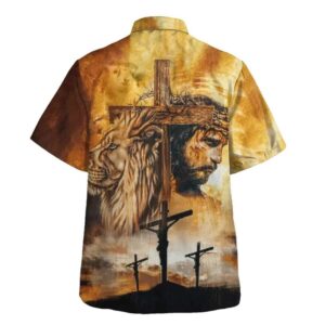 Jesus Lion Christian Cross Hawaiian Shirt for Men - Perfect Gift for Christians 1