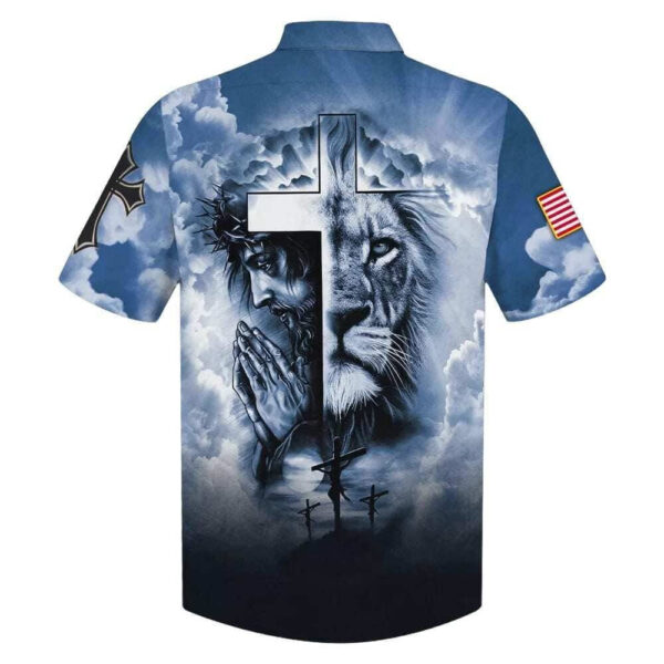 Christian Faith Jesus and Lion Cross Hawaiian Shirt for Men – Blue Sky Christian Gift