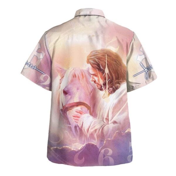 Men s Jesus and Horses Christian Hawaiian Shirt – Perfect Gift for Christian