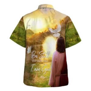 Men s Jesus Dove Be Still Hawaiian Shirt: Gift for Christian Men 1