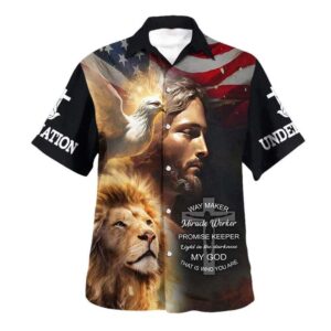 Jesus Christ Lion Hawaiian Shirt for Men Christian Bible Verse Gift