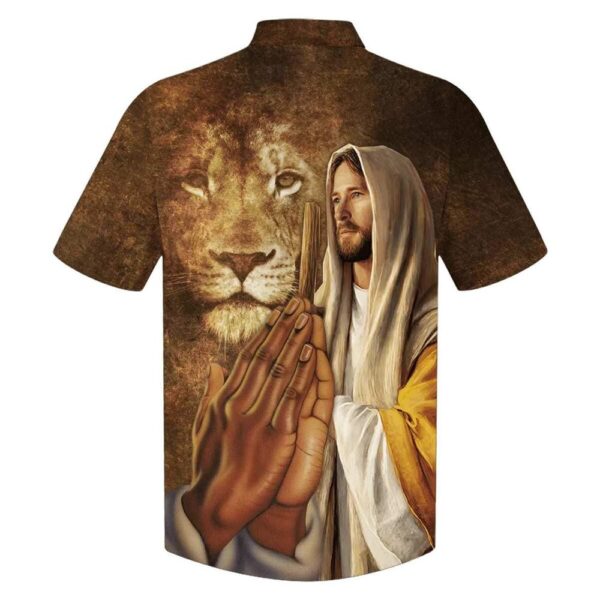 Jesus Christ Prayer Lion Hawaiian Shirt for Men – Christian Gift