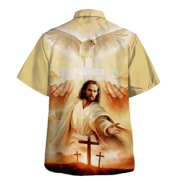 Men s Jesus Christ Hawaiian Shirt – Christian Gift with Reaching Hand Design