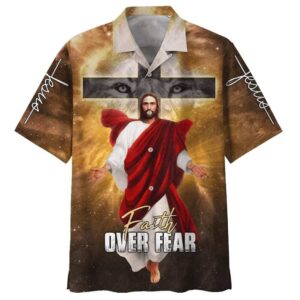 Christian Faith Cross Hawaiian Shirt for Men Jesus Christ Cross Design Gift for Christian