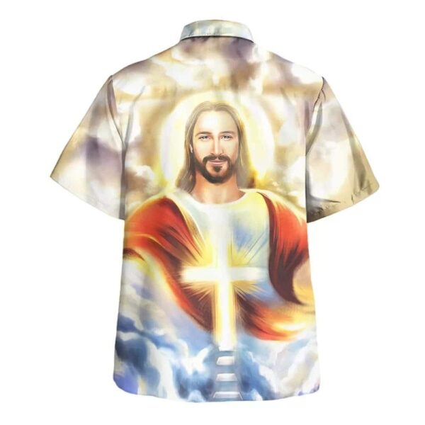 Men s Jesus Is My Savior Hawaiian Shirt: Christian Gift with Smiling Jesus Design