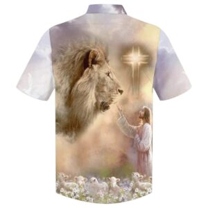 Jesus Is My Savior Lion Lambs Christian Hawaiian Shirt - Gift For Men of Faith 1