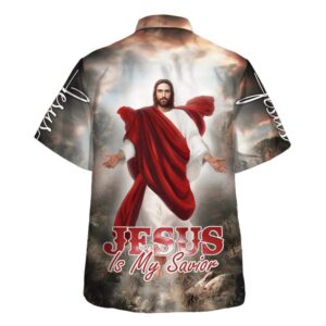 Men s Christian Hawaiian Shirt: Jesus Is My Savior Hand Out Design Perfect Gift for Faithful 1