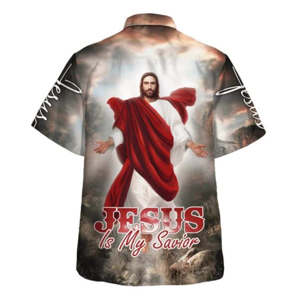 Men s Christian Hawaiian Shirt: Jesus Is My Savior Hand Out Design Perfect Gift for Faithful