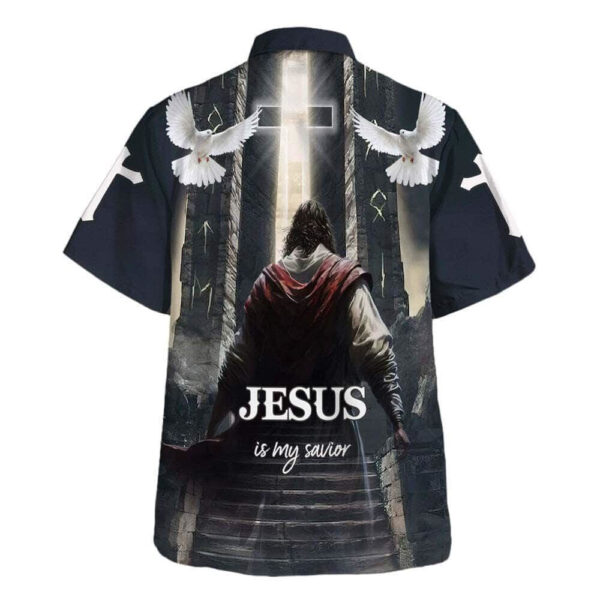Men s Jesus Is My Savior Hawaiian Shirt – Christian Gift with Heaven Theme
